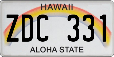 HI license plate ZDC331