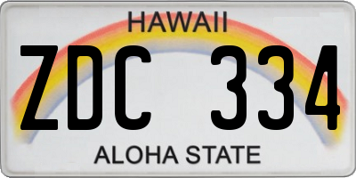 HI license plate ZDC334