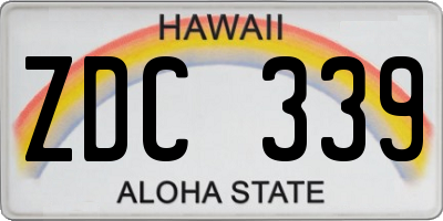 HI license plate ZDC339