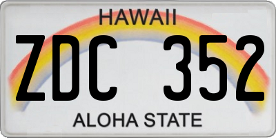 HI license plate ZDC352