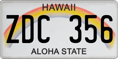 HI license plate ZDC356