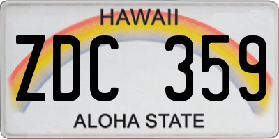 HI license plate ZDC359