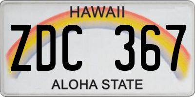 HI license plate ZDC367