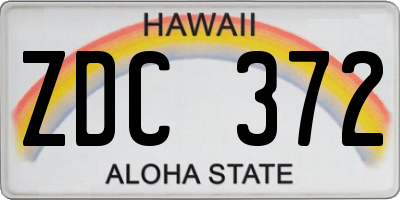 HI license plate ZDC372