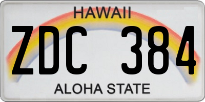 HI license plate ZDC384