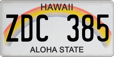 HI license plate ZDC385
