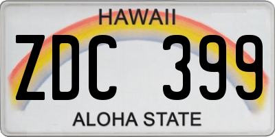 HI license plate ZDC399