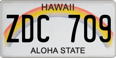 HI license plate ZDC709