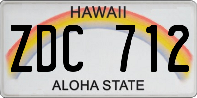 HI license plate ZDC712
