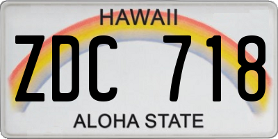 HI license plate ZDC718