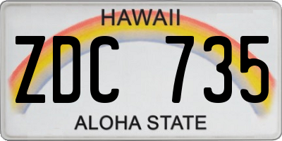 HI license plate ZDC735