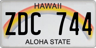 HI license plate ZDC744
