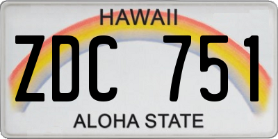 HI license plate ZDC751