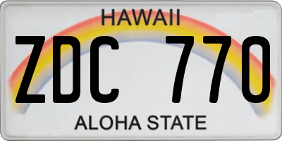 HI license plate ZDC770