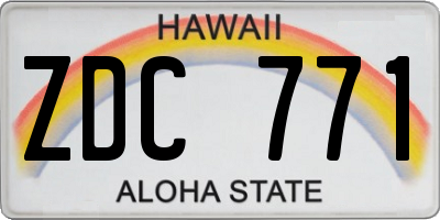 HI license plate ZDC771