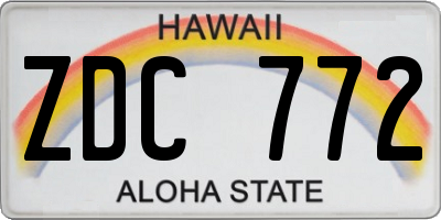 HI license plate ZDC772