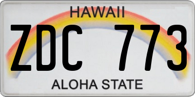 HI license plate ZDC773