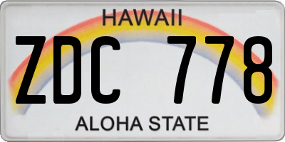 HI license plate ZDC778