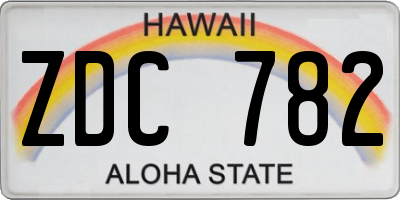 HI license plate ZDC782