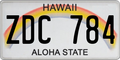 HI license plate ZDC784