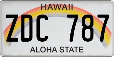 HI license plate ZDC787