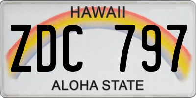 HI license plate ZDC797