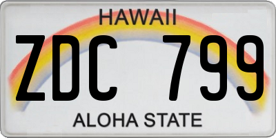 HI license plate ZDC799