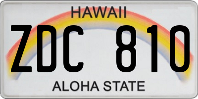 HI license plate ZDC810