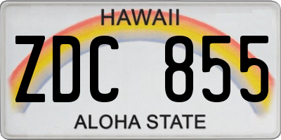 HI license plate ZDC855