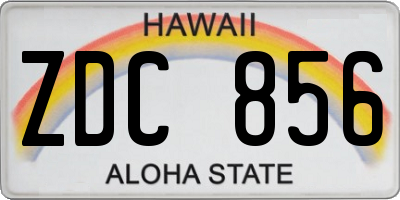 HI license plate ZDC856