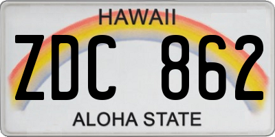 HI license plate ZDC862
