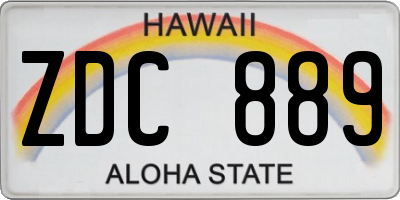 HI license plate ZDC889