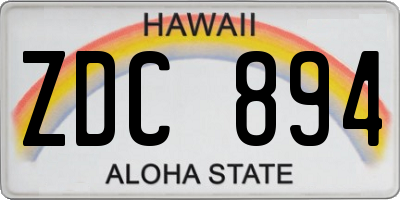 HI license plate ZDC894