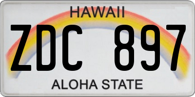 HI license plate ZDC897