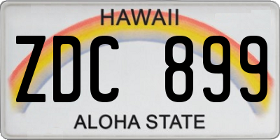 HI license plate ZDC899
