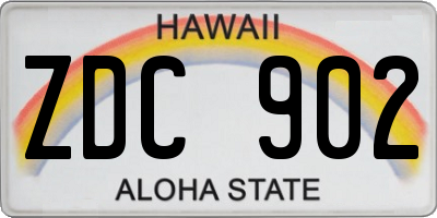 HI license plate ZDC902