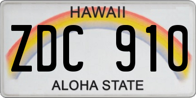 HI license plate ZDC910