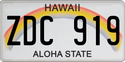HI license plate ZDC919