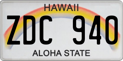 HI license plate ZDC940