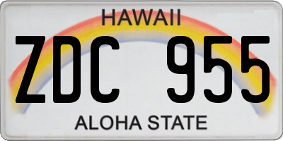 HI license plate ZDC955