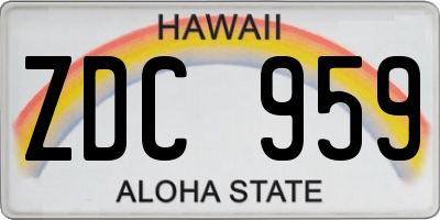 HI license plate ZDC959