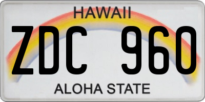 HI license plate ZDC960