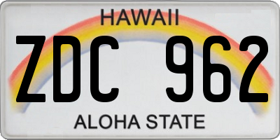 HI license plate ZDC962