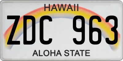 HI license plate ZDC963