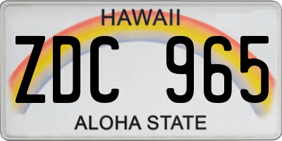 HI license plate ZDC965