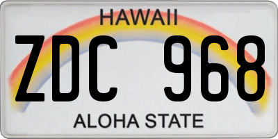 HI license plate ZDC968