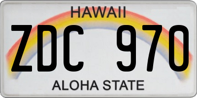 HI license plate ZDC970