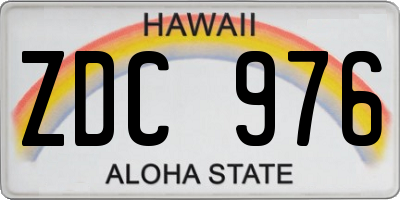 HI license plate ZDC976