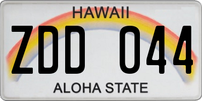 HI license plate ZDD044