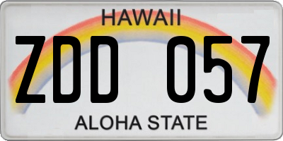 HI license plate ZDD057